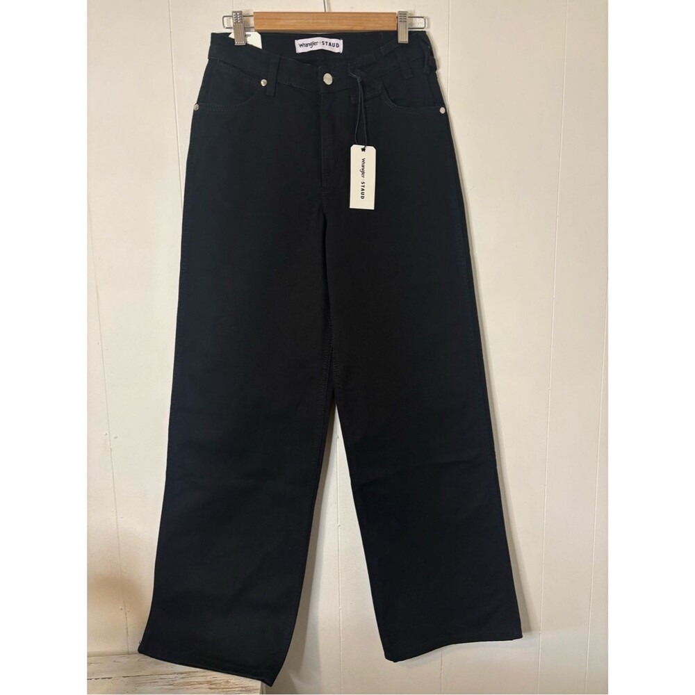 NWT Wrangler x Staud The Loose Fit Jeans Black Cotton High Waist Size 25x32